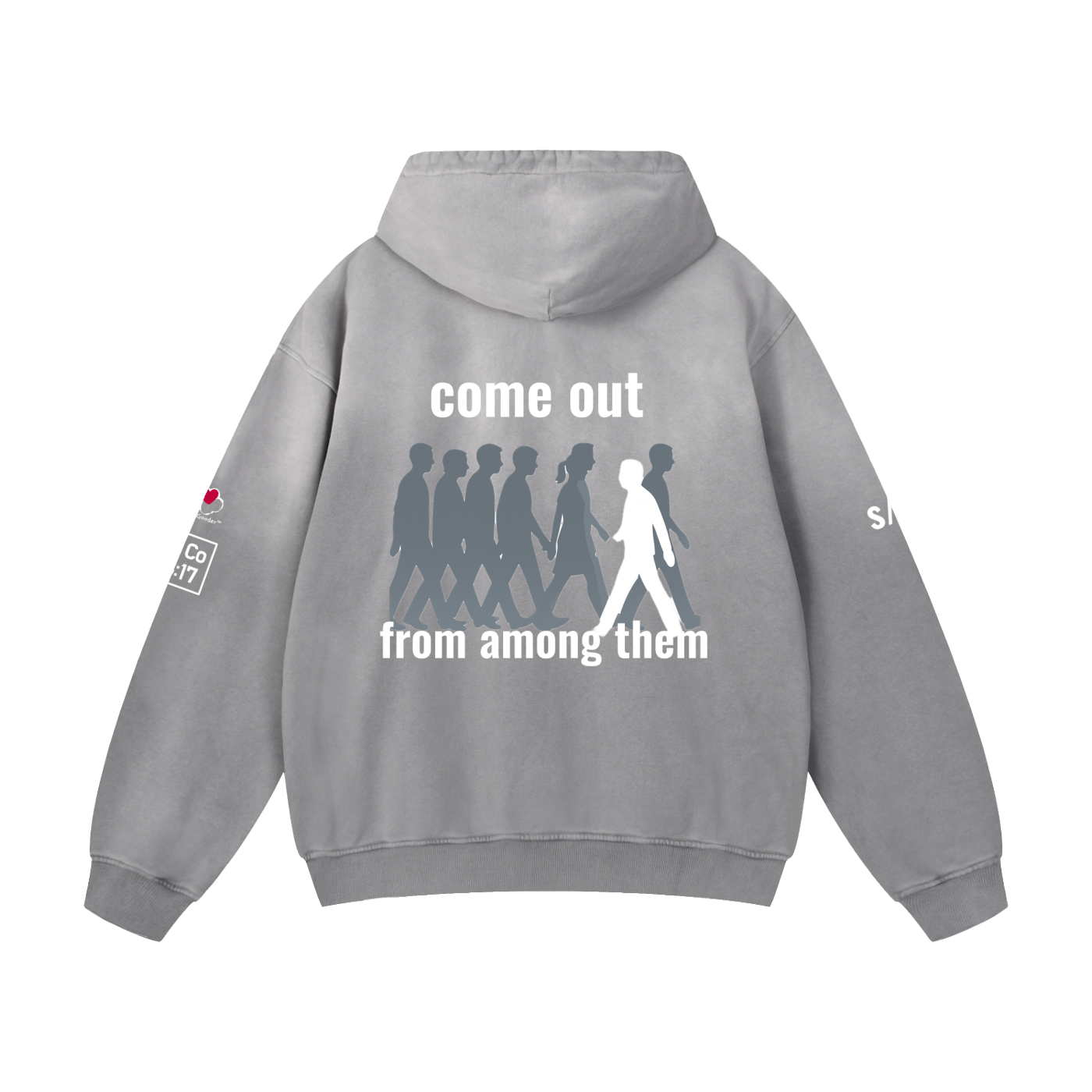 Be Separate - Gray Design - Heavyweight Sunfade Oversized Hoodie