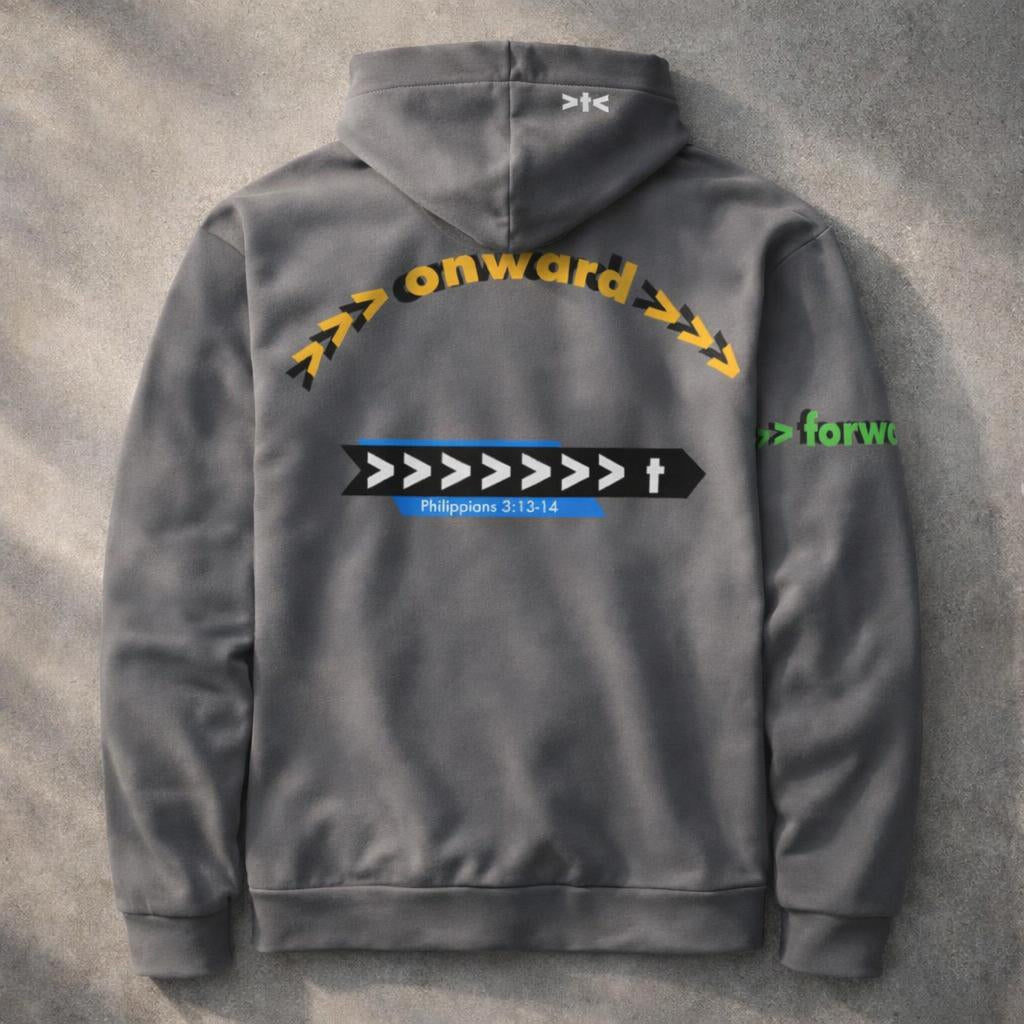 Godward - Grey + Blue Design - Unisex cotton hoodie