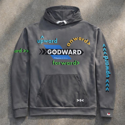 Godward - Grey + Blue Design - Unisex cotton hoodie