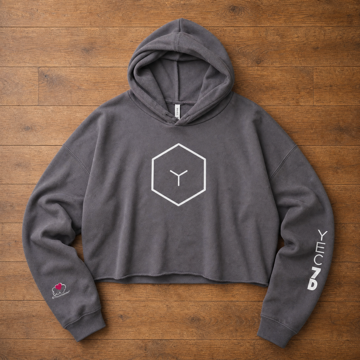 YEC 7D Yes HE Did - White Design - Women Crop Hoodie