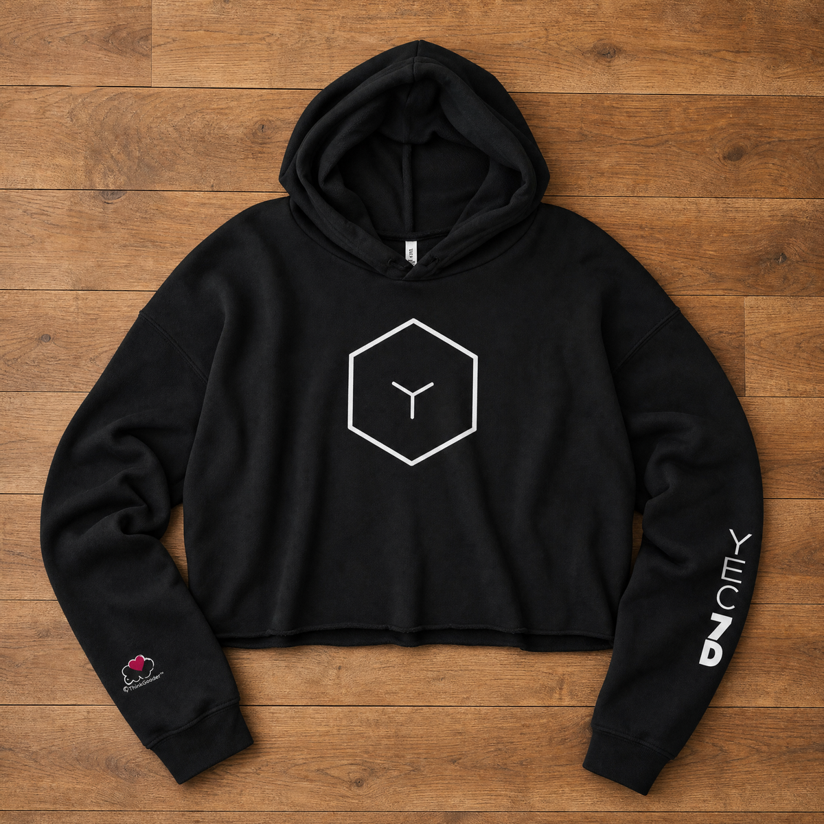 YEC 7D Yes HE Did - White Design - Women Crop Hoodie