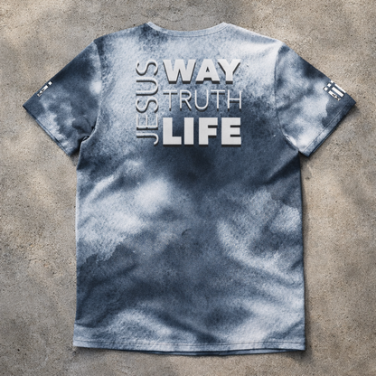 Jesus Way Truth Life - Cloud Design - Men's athletic t-shirt