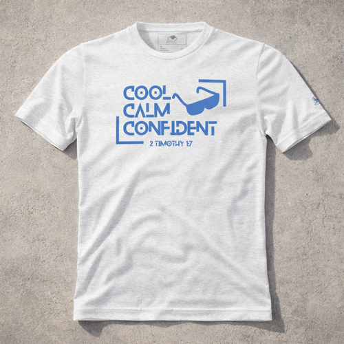 Cool Calm Confident - Blue Design - Triblend - Lightweight Tee