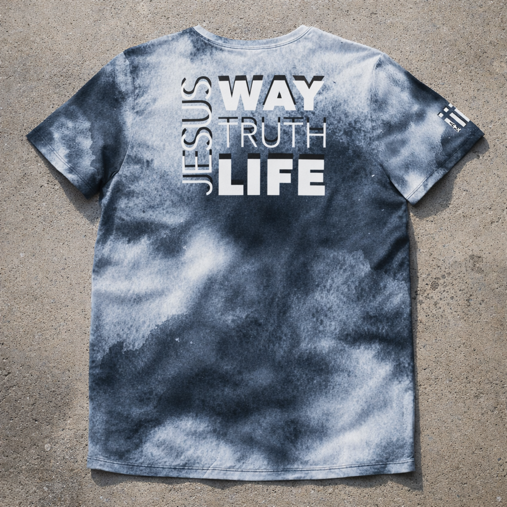 Jesus Way Truth Life - Cloud Design - Men's athletic t-shirt