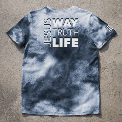 Jesus Way Truth Life - Cloud Design - Men's athletic t-shirt
