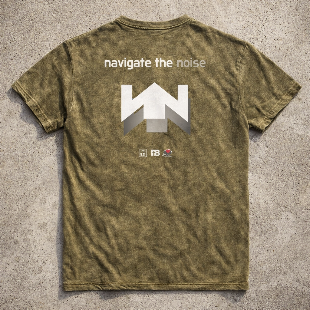 Navigate the Noise - White Design - Cotton Vintage Wash T-Shirt