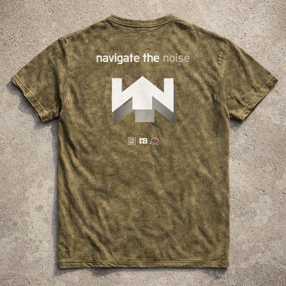 Navigate the Noise - White Design - Cotton Vintage Wash T-Shirt