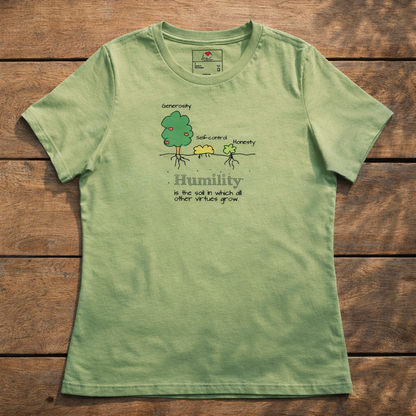 Humility As Soil - Black Design - Cotton - Women - Relaxed Tee