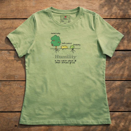 Humility As Soil - Black Design - Cotton - Women - Relaxed Tee