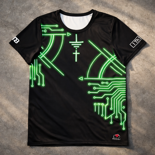 Circuit Discernment - Green Design - Men's athletic t-shirt