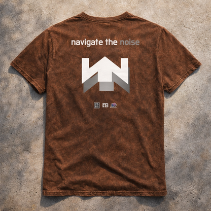 Navigate the Noise - White Design - Cotton Vintage Wash T-Shirt