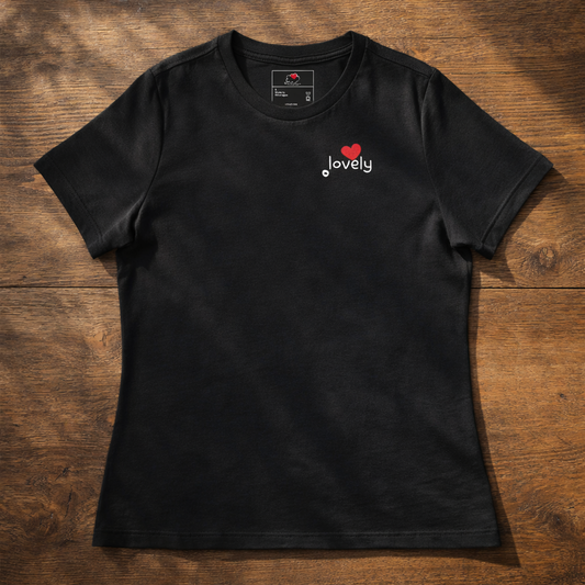Think Lovely - White Design - Cotton - Women - Relaxed Tee