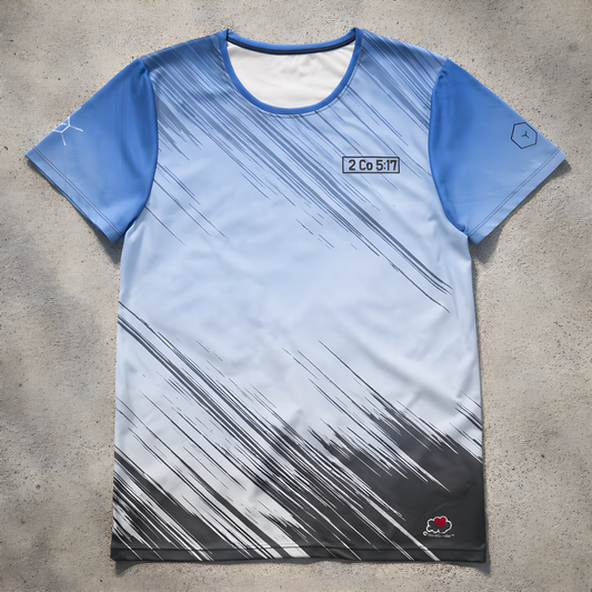 Complete in Christ - Black + Blue Design - Men's athletic t-shirt