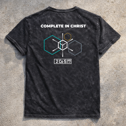 Complete In Christ - White Design - Cotton Vintage Wash T-Shirt
