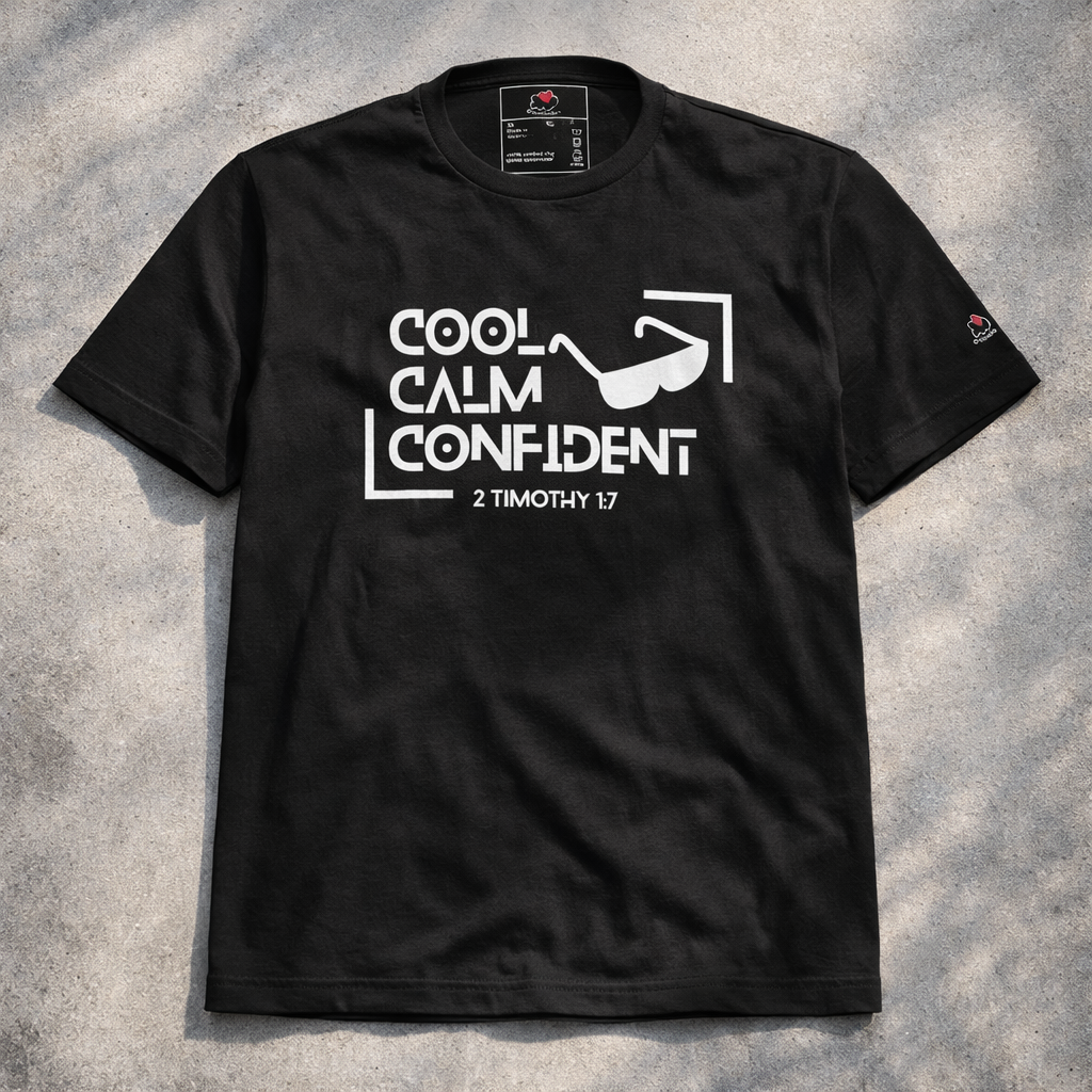 Cool Calm Confident - White Design - Cotton - Unisex t-shirt