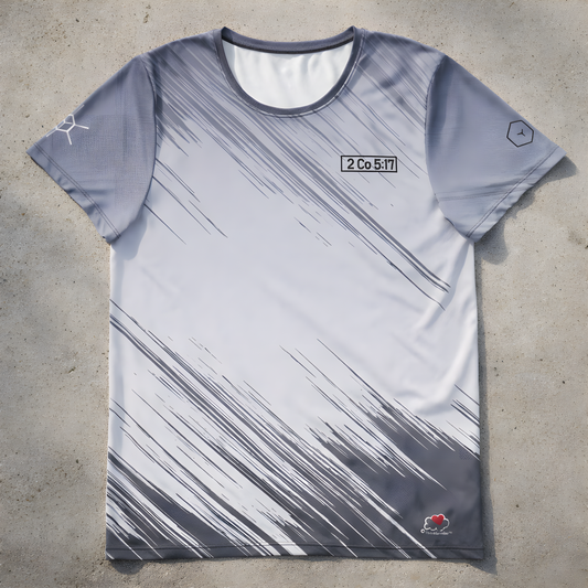 Complete in Christ - Black + Gray Design - Men's athletic t-shirt