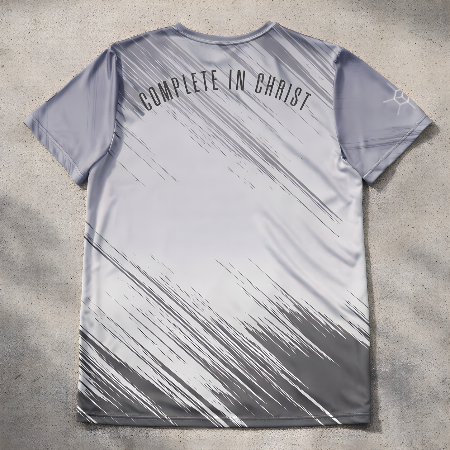 Complete in Christ - Black + Gray Design - Men's athletic t-shirt