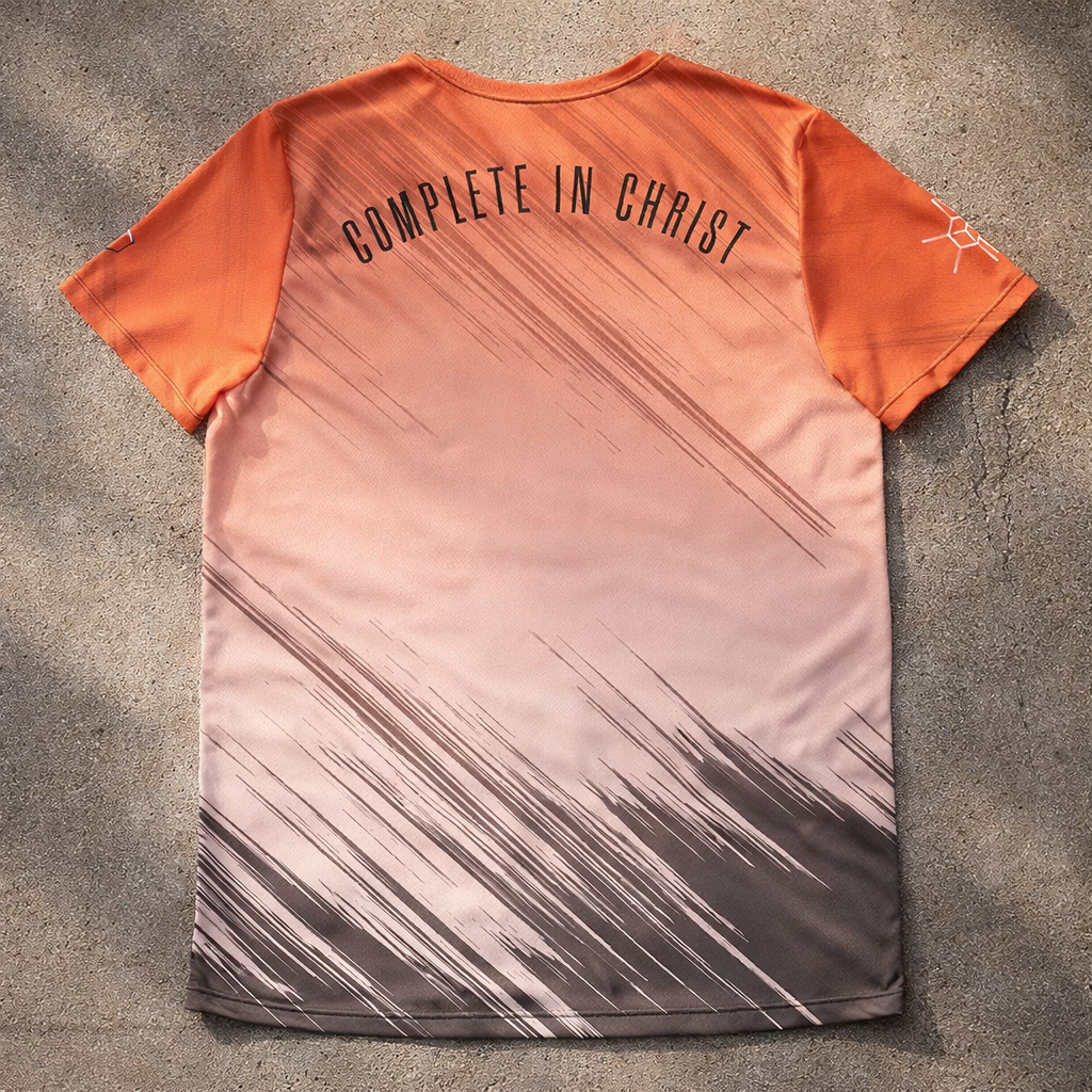 Complete in Christ - Black + Red Design - Men's athletic t-shirt