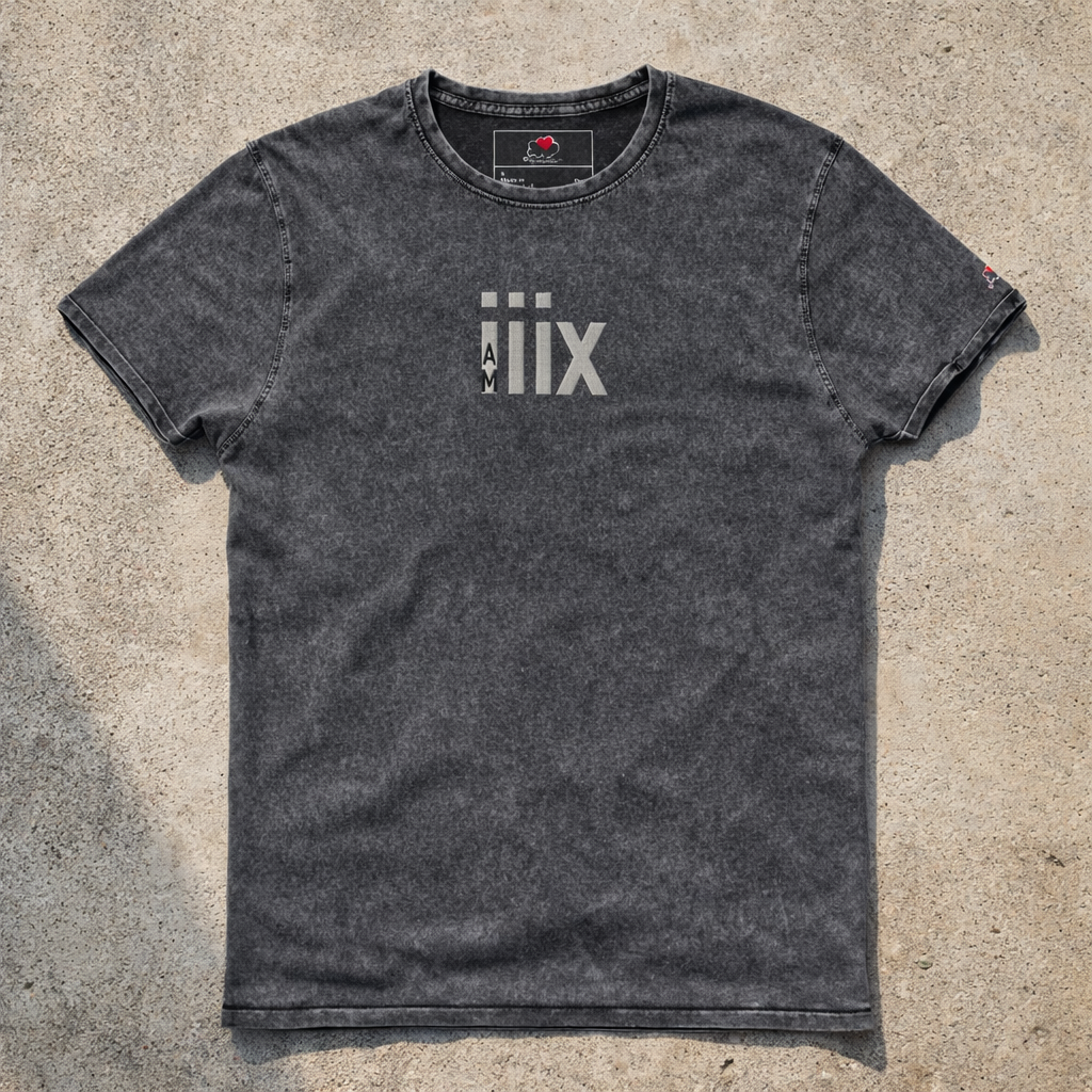 i AM Alpha - Embroided - Denim T-Shirt