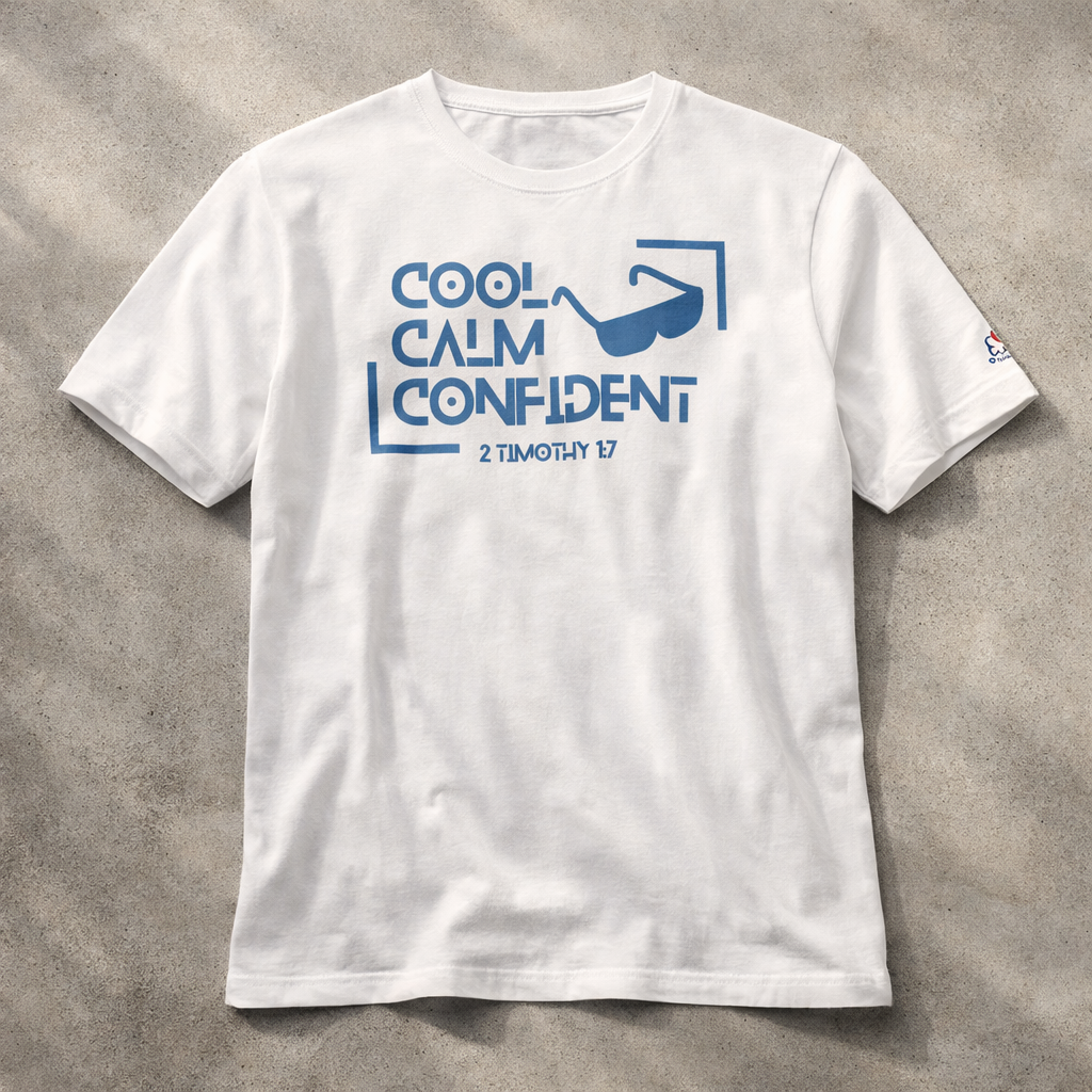 Cool Calm Confident - Blue Design - Cotton - Unisex t-shirt