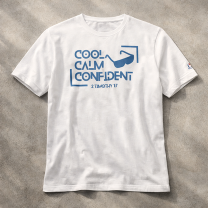 Cool Calm Confident - Blue Design - Cotton - Unisex t-shirt