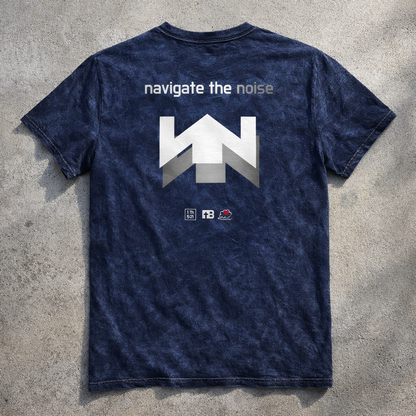 Navigate the Noise - White Design - Cotton Vintage Wash T-Shirt