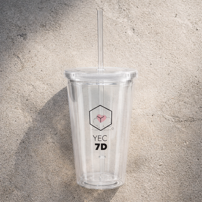 YEC 7D Cube - Clear plastic tumbler