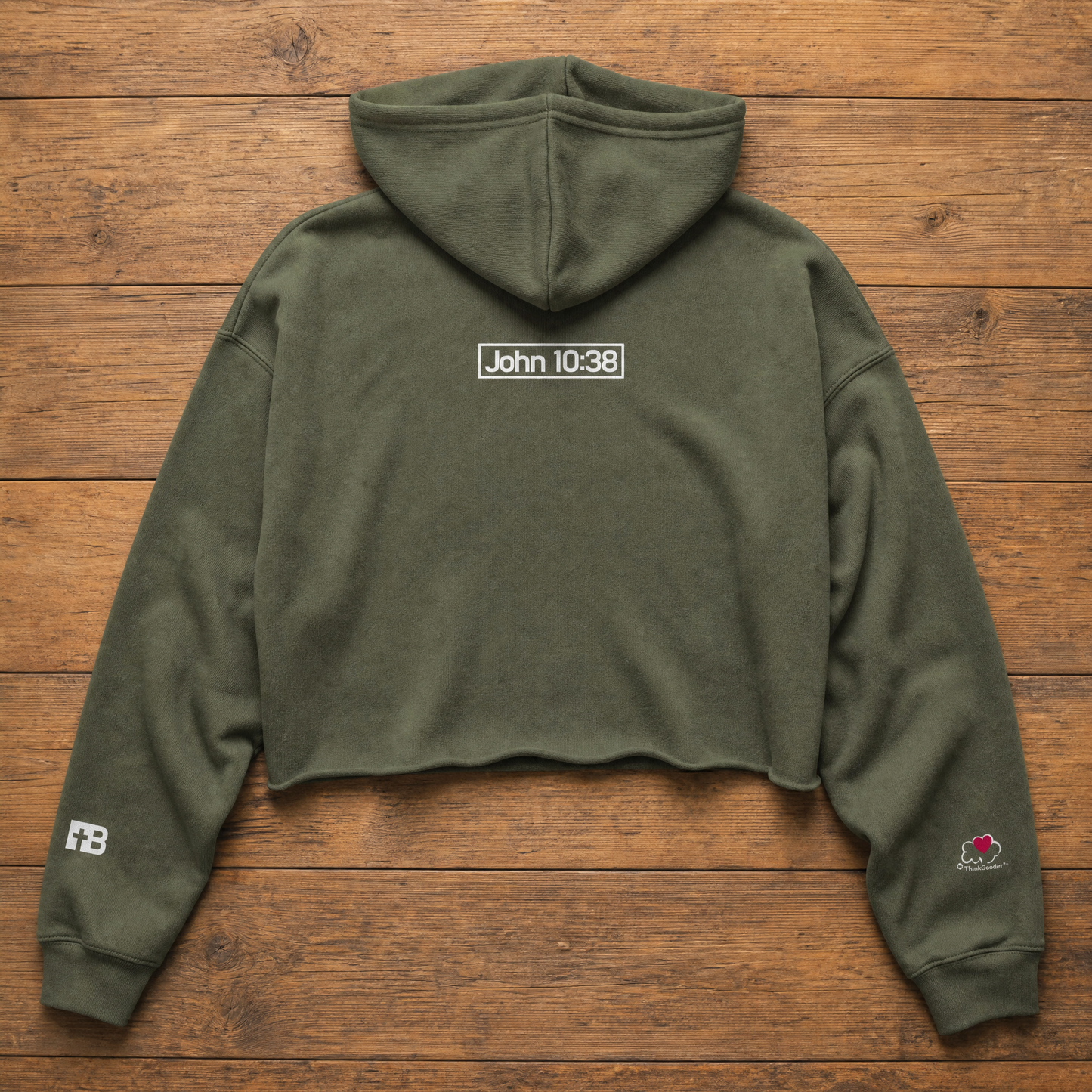 Mind Faith - White Design - Women Crop Hoodie