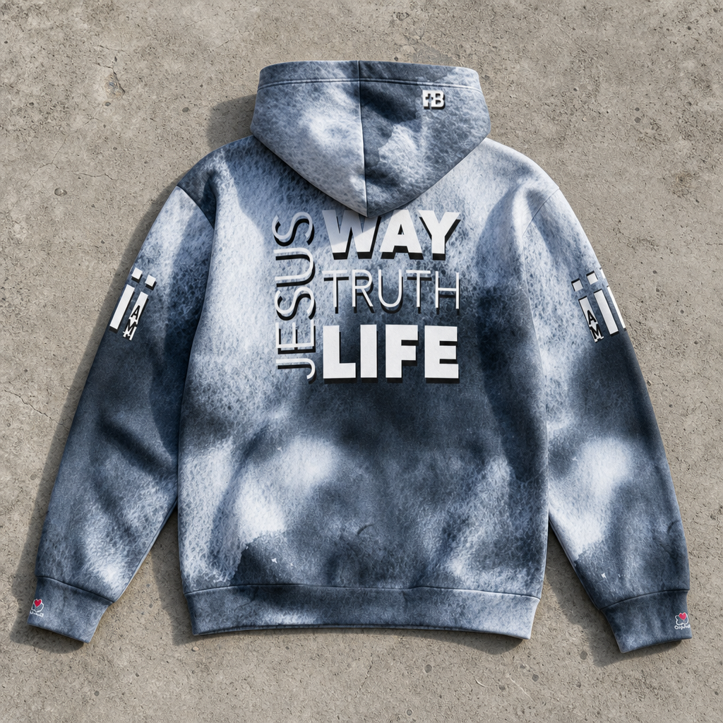 Jesus Way Truth Life - Oversized Cotton Hoodie