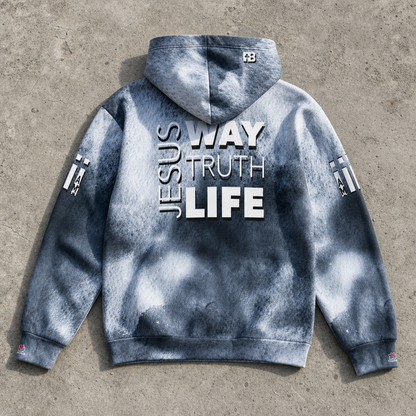 Jesus Way Truth Life - Oversized Cotton Hoodie