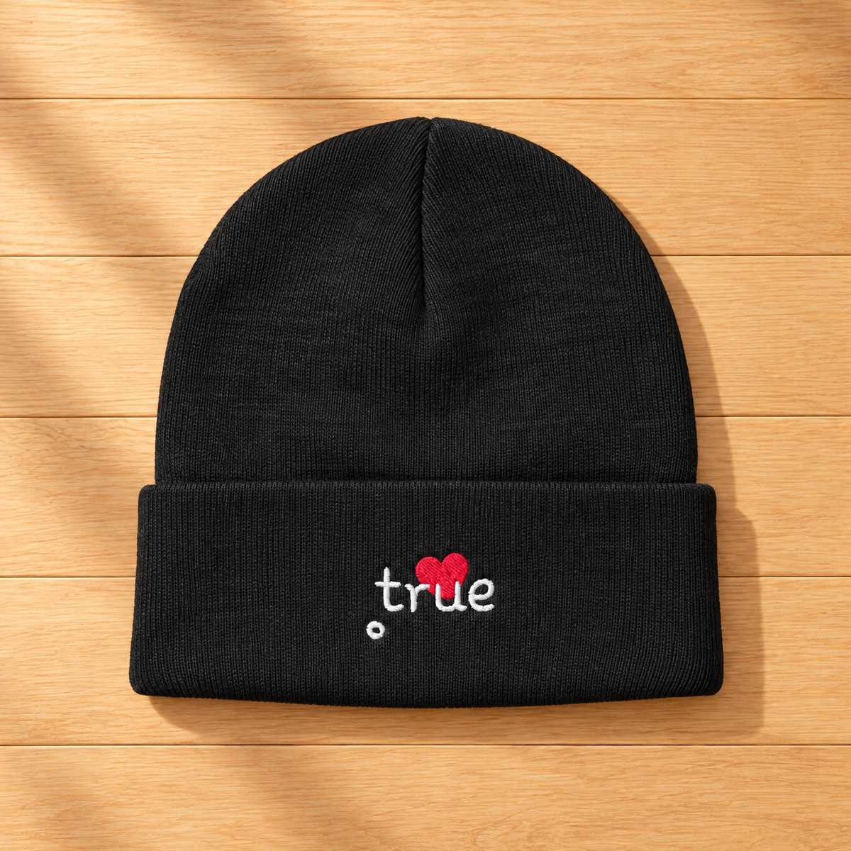 Think True - White Design - Embroidered Beanie