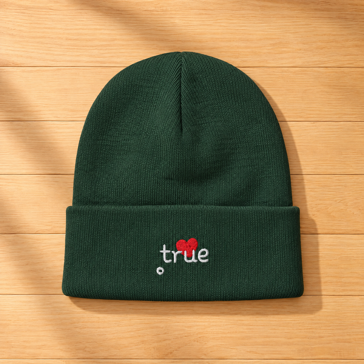 Think True - White Design - Embroidered Beanie