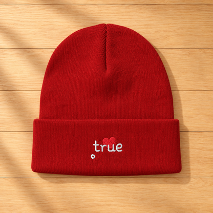 Think True - White Design - Embroidered Beanie
