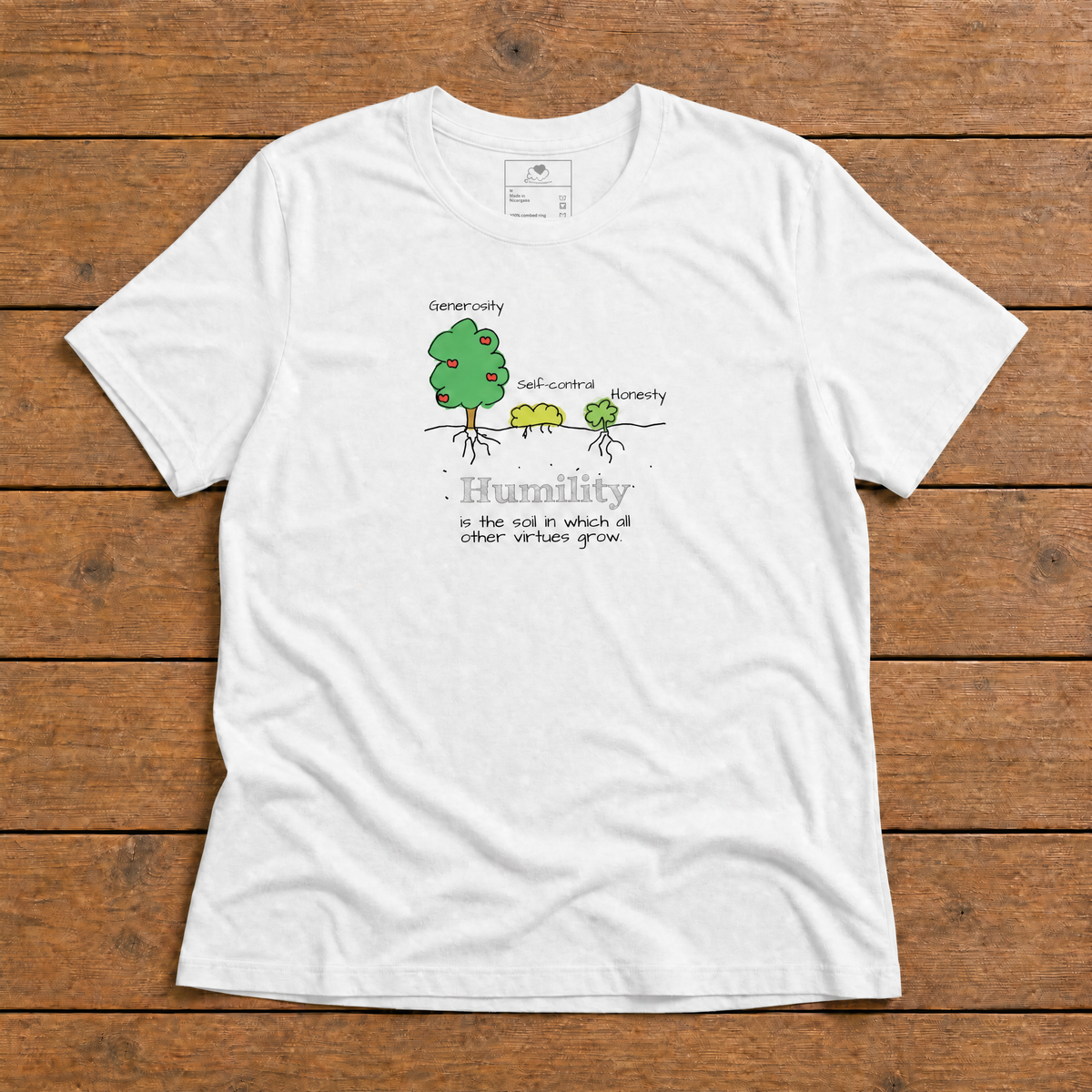 Humility As Soil - Black Design - Cotton - Women - Relaxed Tee