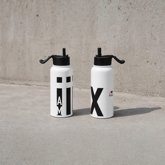 i AM ALPHA - Stainless steel water bottle with a straw lid