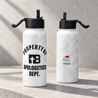 Apologetics Dept - Stainless steel water bottle with a straw lid