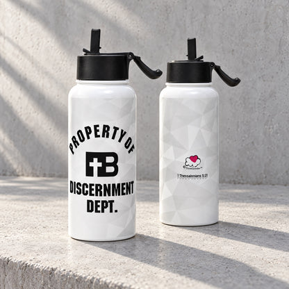 Discernment Dept - Stainless steel water bottle with a straw lid