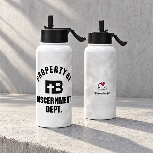 Discernment Dept - Stainless steel water bottle with a straw lid