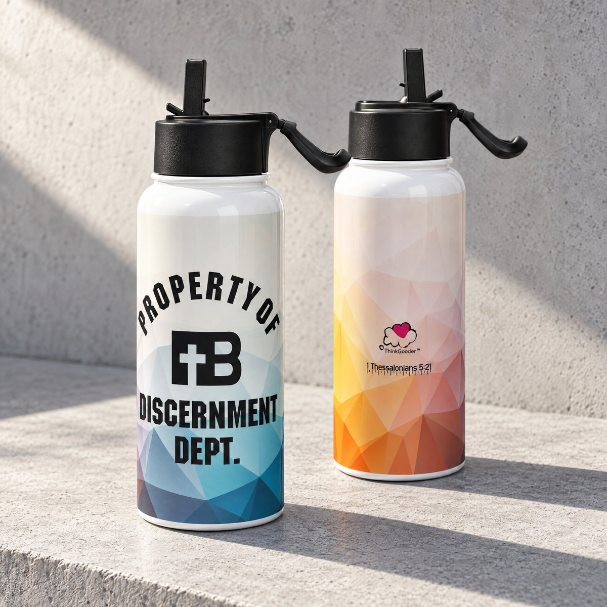 Discernment Dept - Colorful - Stainless steel water bottle with a straw lid
