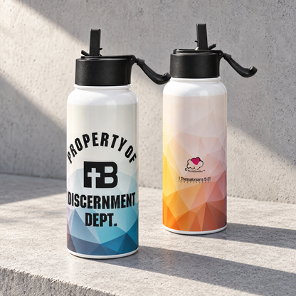 Discernment Dept - Colorful - Stainless steel water bottle with a straw lid