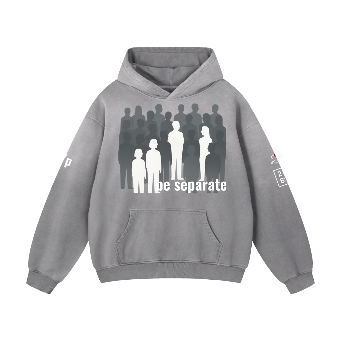 Be Separate - Gray Design - Heavyweight Sunfade Oversized Hoodie