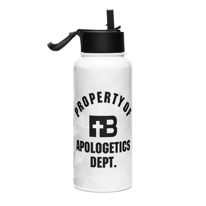 Apologetics Dept - Stainless steel water bottle with a straw lid