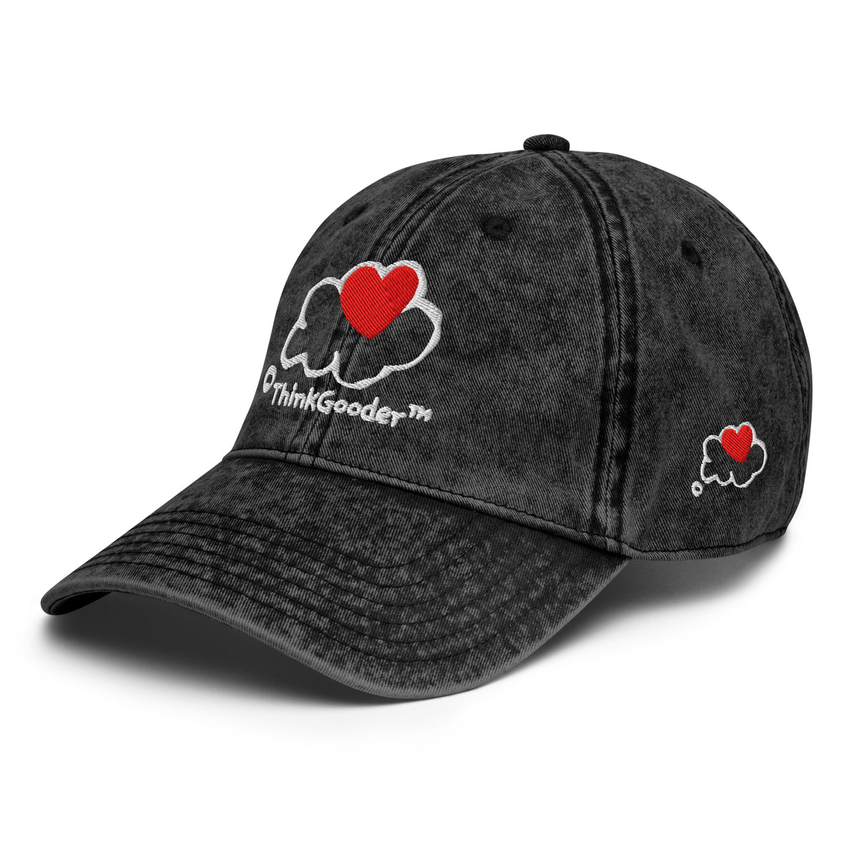 ThinkGooder - White Design - Vintage Cotton Twill Cap