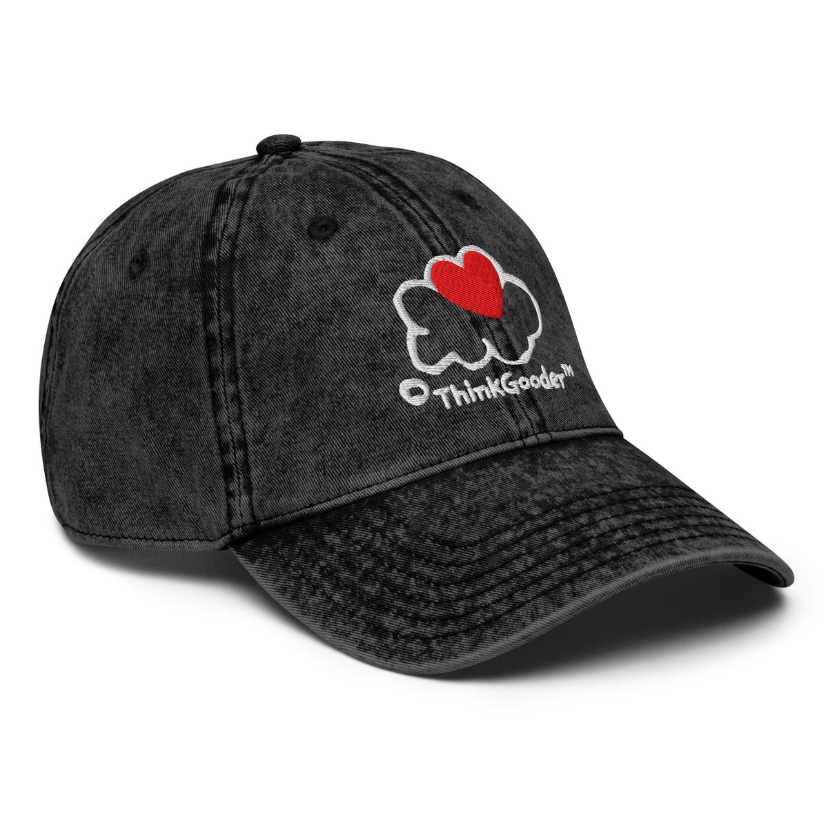ThinkGooder - White Design - Vintage Cotton Twill Cap