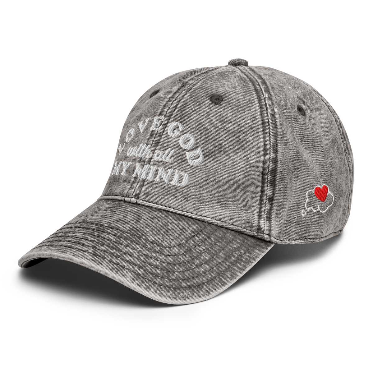 Love God With All My Mind - White Design - Cotton - Vintage Twill Cap
