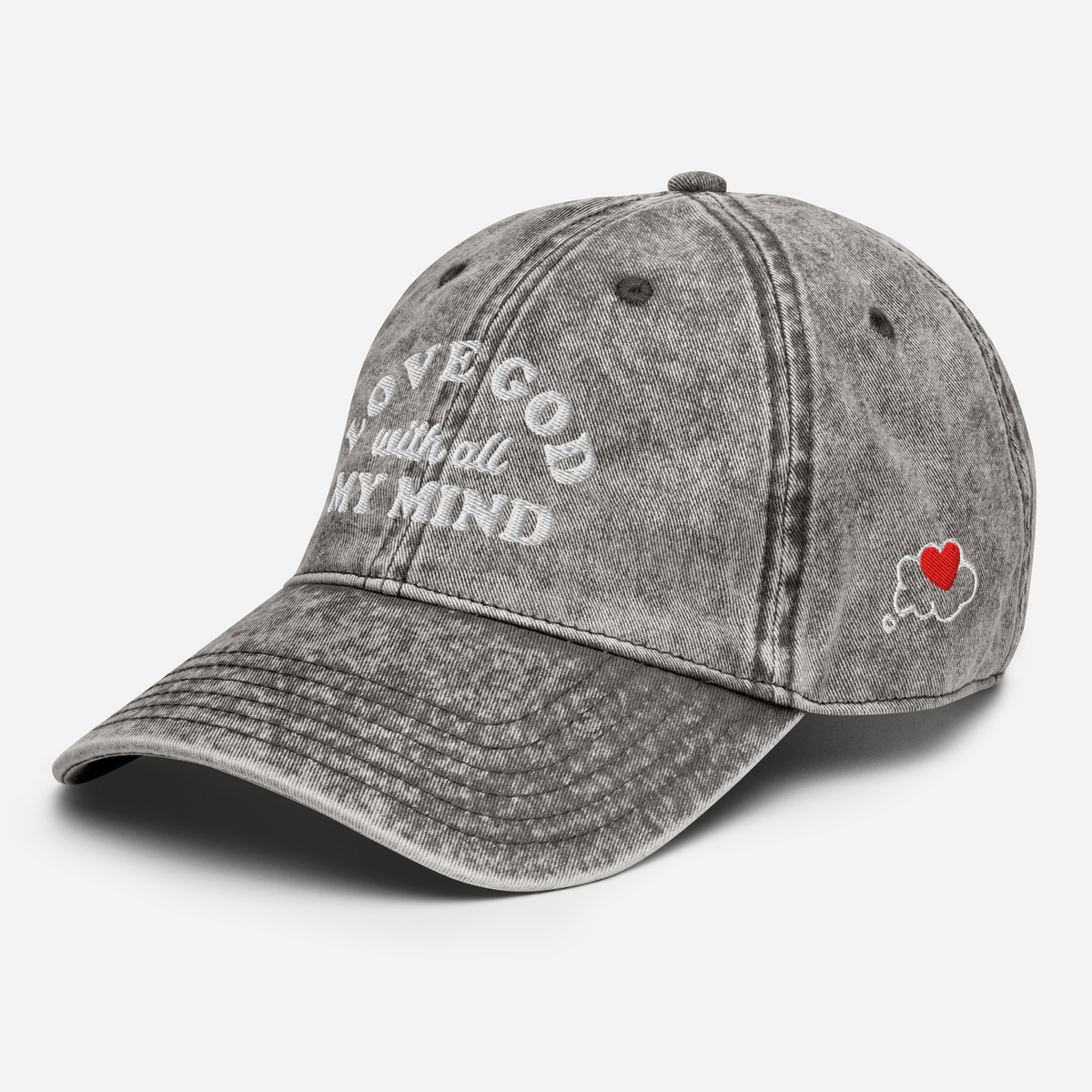 Love God With All My Mind - White Design - Cotton - Vintage Twill Cap