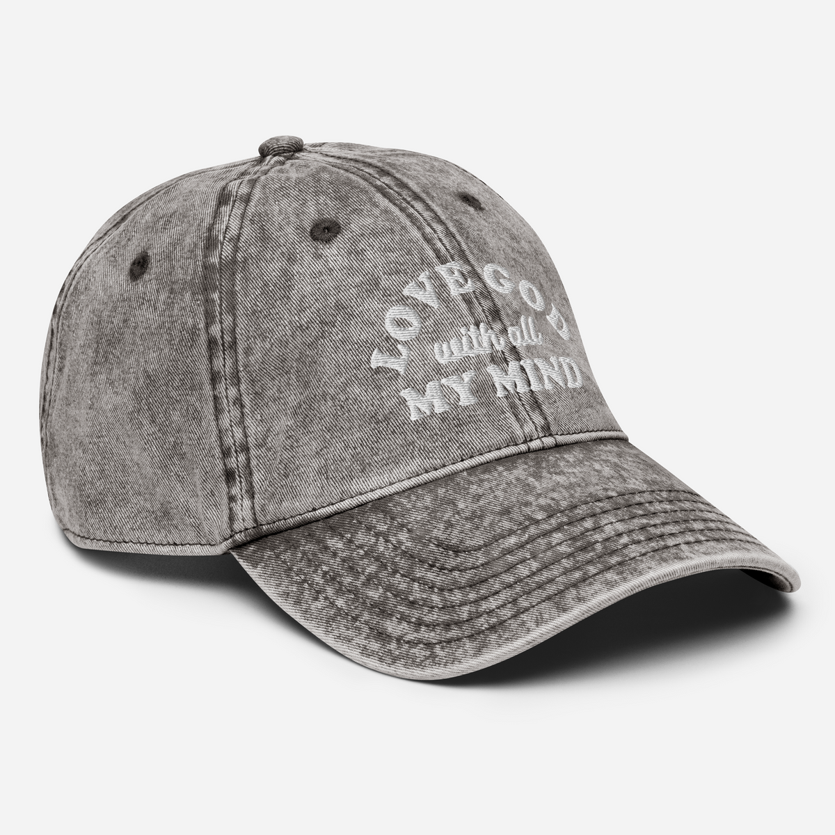 Love God With All My Mind - White Design - Cotton - Vintage Twill Cap