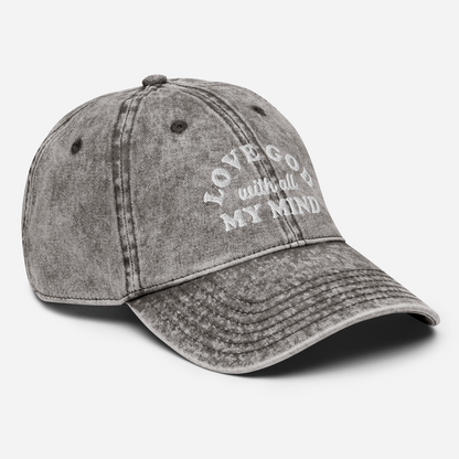 Love God With All My Mind - White Design - Cotton - Vintage Twill Cap