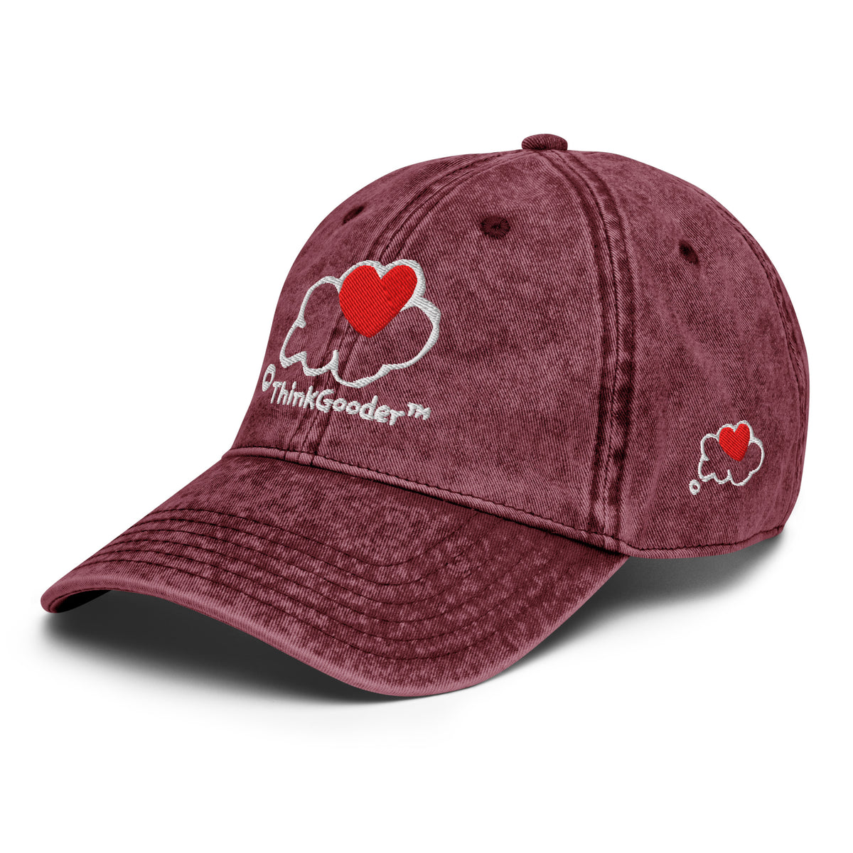 ThinkGooder - White Design - Vintage Cotton Twill Cap