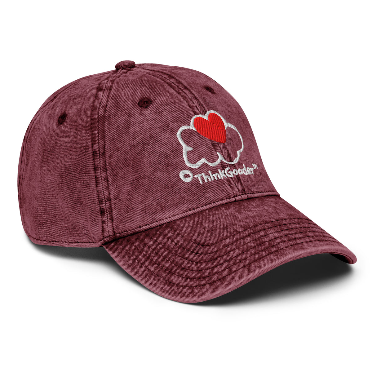 ThinkGooder - White Design - Vintage Cotton Twill Cap